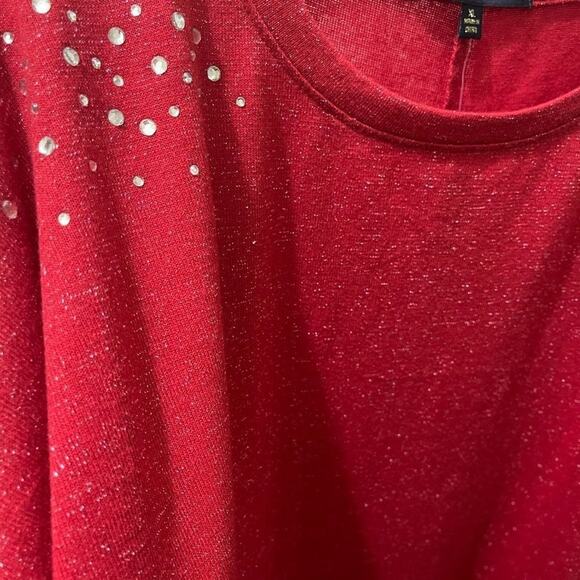 ADRIENNE Vittadini jeweled glitter top NWT - Picture 4 of 7